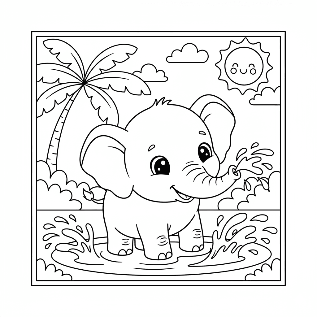 Baby Elephant Coloring