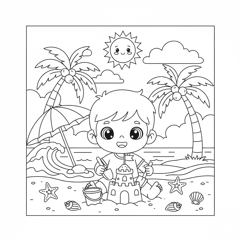 Beach Relax Coloring